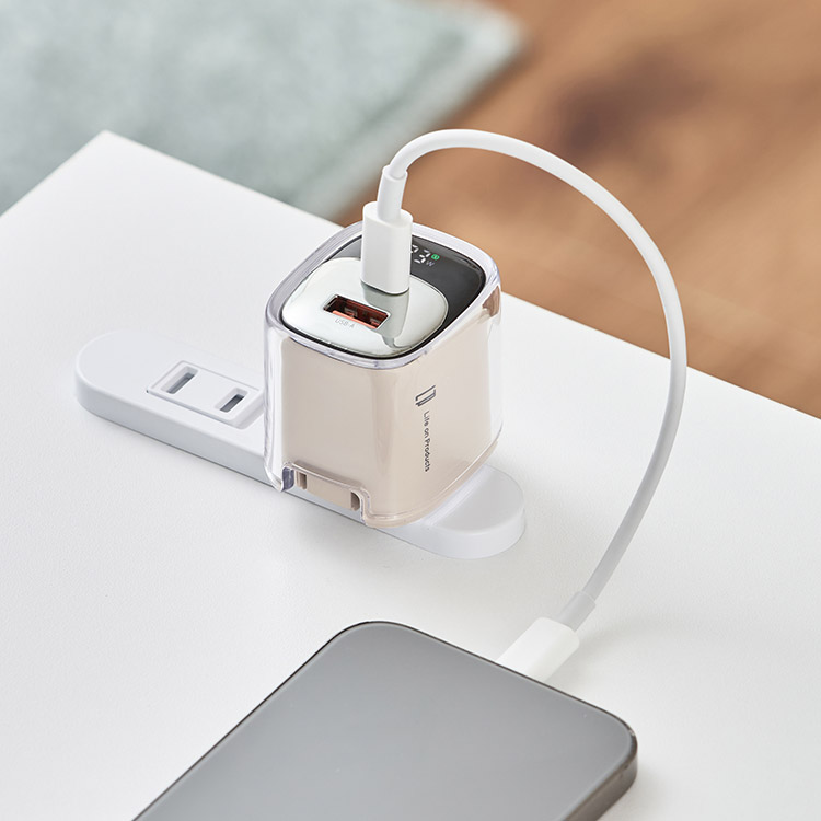 Life on Products ライフオンプロダクツ USB急速充電器 USB PD （パワーデリバリー）対応 35W ベージュ LCAEA017
