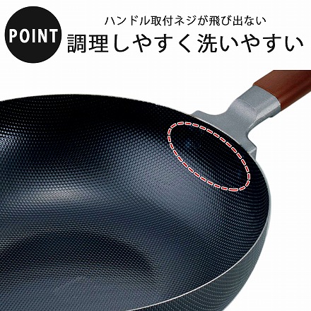 両面エンボス加工 鉄製いため鍋 28cm