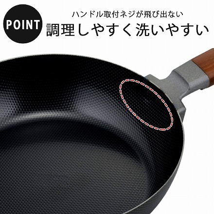 両面エンボス加工 鉄製フライパン 22cm