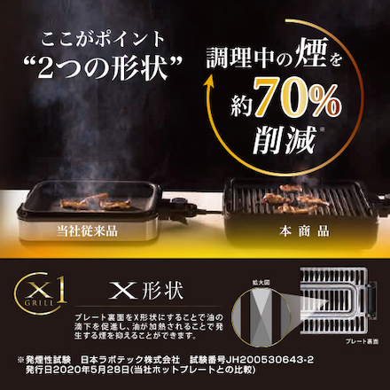 山善（YAMAZEN） 焼肉プレート ホットプレート 減煙焼き肉グリル