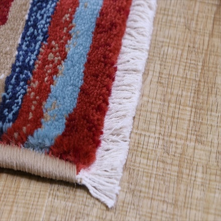 モルドバ製ウィルトン織りマット「プルメリア」 レッド 50×80cm