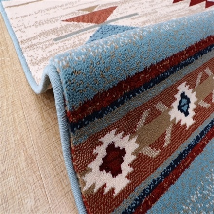ウィルトン織りキリム調カーペット「ピオス」 133×190cm ブルー