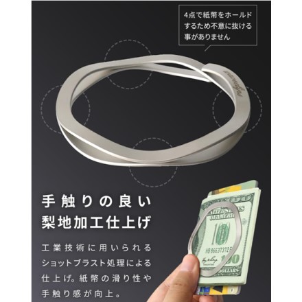 錆びにくい 挟みやすい マネークリップ ラージ
