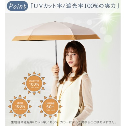 超コンパクト5段式 日傘 折りたたみ 晴雨兼用 グレージュ×モカ