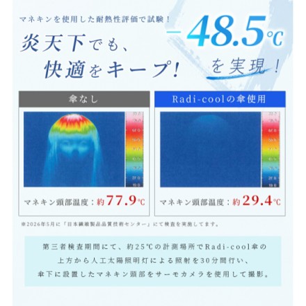 Radi-Cool 超軽量折りたたみ親骨55cm日傘 COOLIA airia グレージュ
