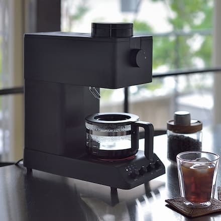 ツインバード 全自動コーヒーメーカー 3杯用 CM-D457B ミル付き コーン式 日本製 ブラック
