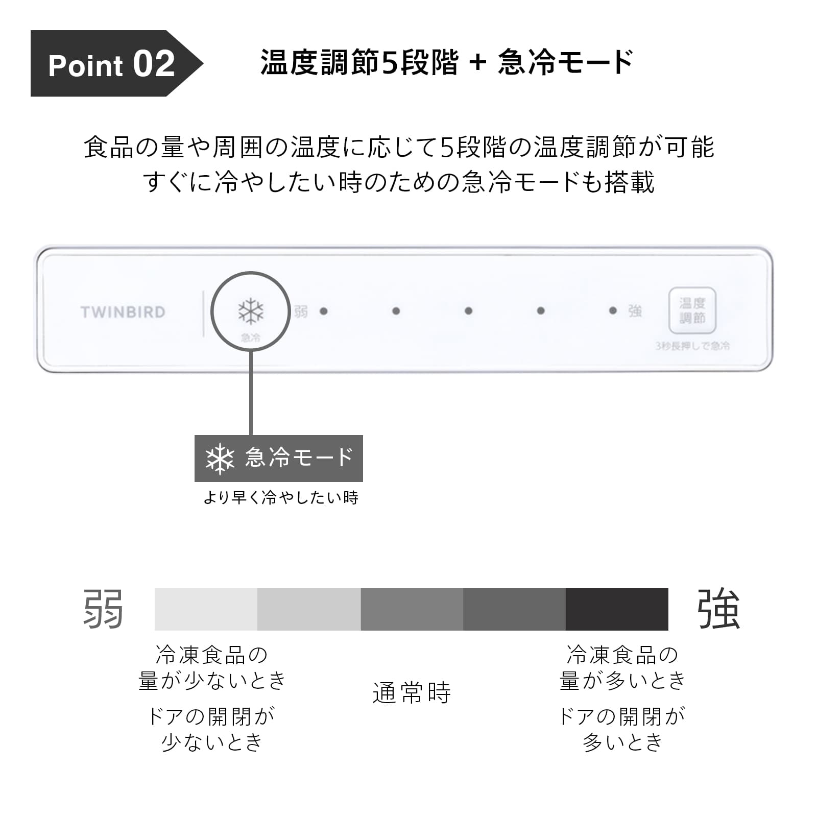 ツインバード 1ドア冷凍庫 161L 右開き 大容量 省エネ達成率201% セカンド冷凍庫 ブラック HF-E916B