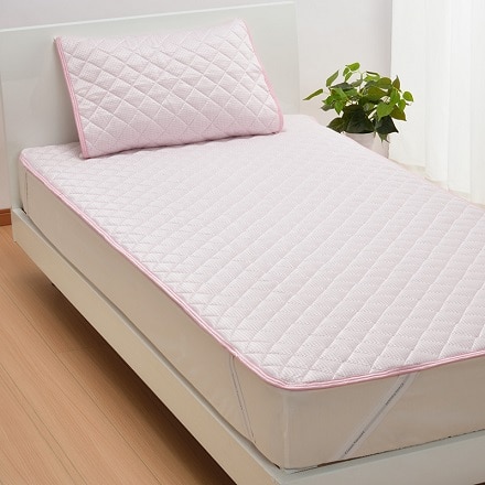 西川 COOL TOUCH ひんやりピローパッド（冷感×パイルのリバーシブル） 65×55cm ピンク