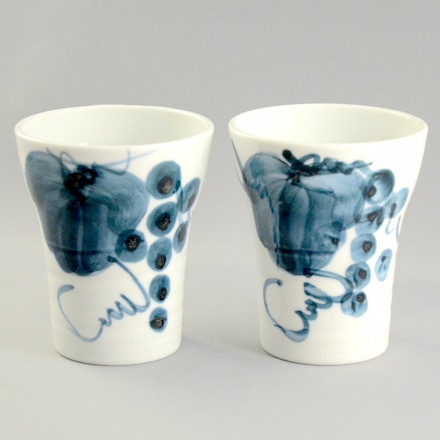 有田焼 焼酎サーバーセット コップ2ケ付き ぶどう