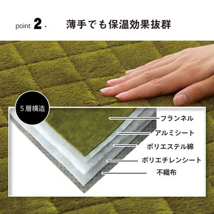 イケヒコ レイヤー ラグ 185×185cm グリーン