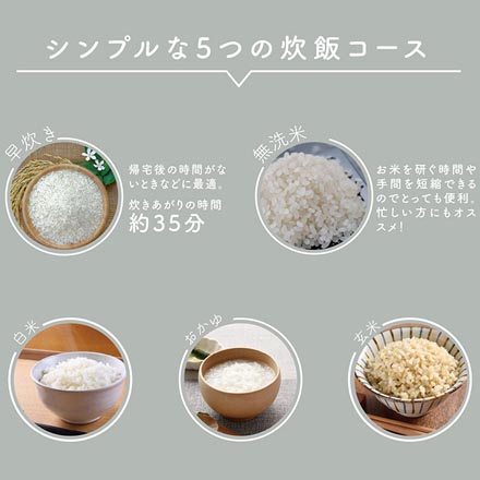 炊飯器 5合炊き 炊飯ジャー ブラウン