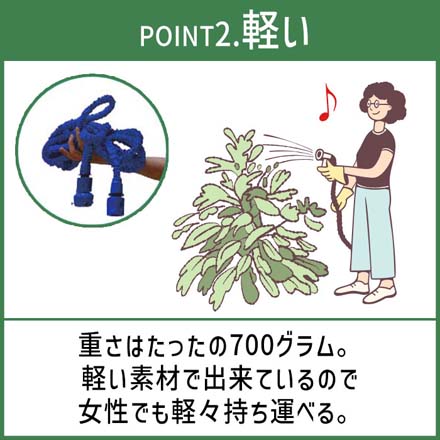 伸びるホース 5m 使用時最大15m