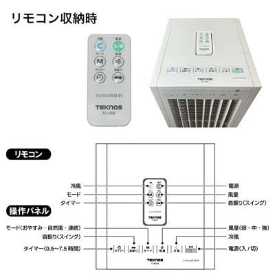テクノイオン 冷風扇 リモコン付 TCI-008 TEK