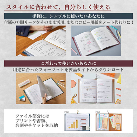 ファイル ファイリングノート A5サイズ アカ FDC