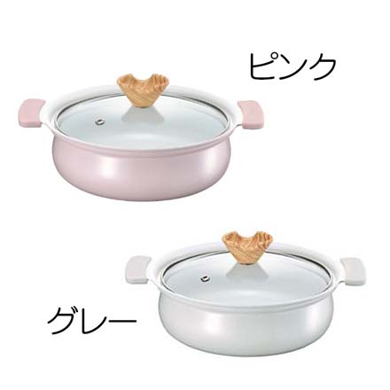 コロント セラミックコーティング 卓上鍋 18cm IH対応 ガス対応 グレー