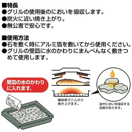 魚焼用石 300g袋入り 5個セット