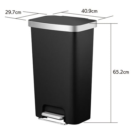 ハナ プラスチック ステップビン 45L EK6266-45L-BL ブラック