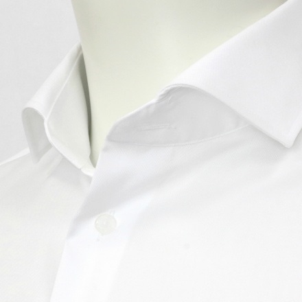 国内縫製 形態安定 ホリゾンタルワイド 綿100% 長袖ワイシャツ S-裄丈80cm