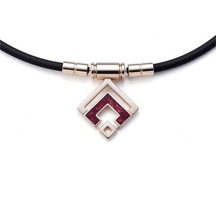コラントッテ TAO スリム アラン ミニ 磁気 ネックレス シャンパンゴールド×ルビーレッドラメ(RD) ARAN mini ABARO02 L