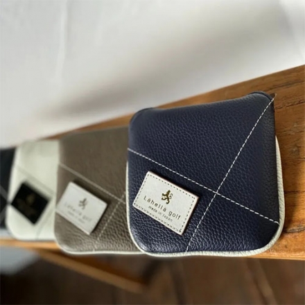 ラヘラ ゴルフ ランダムステッチ L-595 レザー ネオマレット型 パターカバー ホワイト