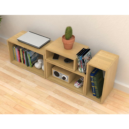 オープンラック 幅48 奥行27 高さ26 ABREAST スリーブ L ラック マルチラック 収納 組み合わせ 木製 おしゃれ 北欧 木目調