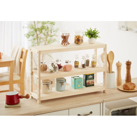 ミニパインラック スパイスラック 幅60cm 奥行18cm 高さ40cm 天然木 パイン材 木製 カウンター上 収納 食器棚 薄型 ミニ コンパクト ミニ食器棚 小型 キッチン ラック 卓上 卓上ラック キッチンラック