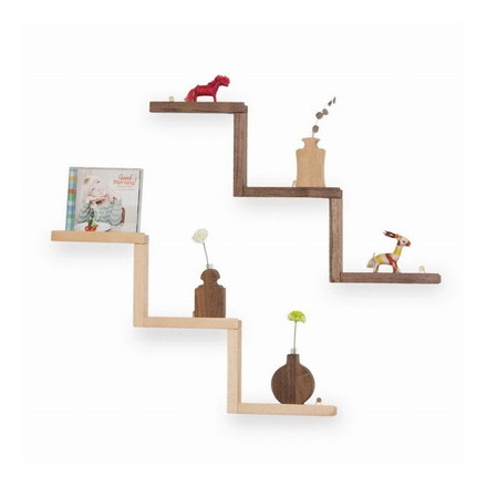 Latree(ラトレ) FUNシリーズ 無垢のウォールラック かいだん ウォルナット材 オイル仕上げ 高級感 飛騨家具 株式会社HIDAKAGU