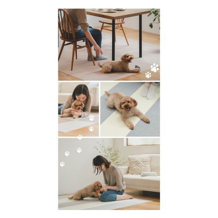 SankoPet 日本製 ペット用 洗える トイレ 下敷き マット 60×90cm 撥水 滑り止め トイレマット おくだけ吸収 サンコーペット ベージュ