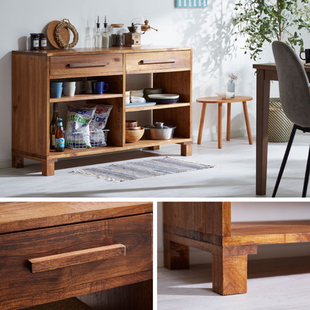 リビングボード 幅120 西海岸風 ローボード サイドボード 収納 引き出し収納 チェスト リビング収納 完成品