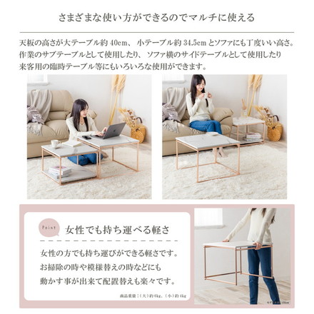 ネストテーブル ローテーブル 2点セット テーブル センターテーブル 伸縮