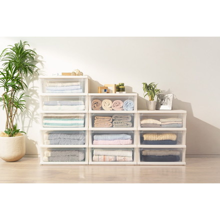 天馬 クロ-ゼットワイド 3段 540 カプチーノ 衣類収納 収納ケース チェスト クローゼット収納 押し入れ収納