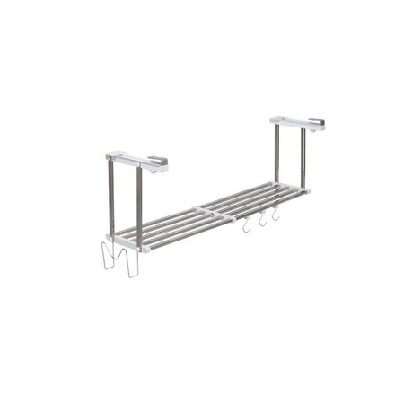 伸縮吊戸下はさみ棚 1段 幅55~95cm フック・まな板スタンド付き 田窪工業所 TAKUBO HM1-90LK