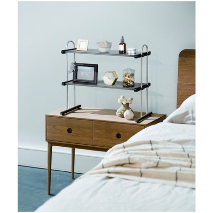 日本製 木目調スチール キッチンラック 2段 幅58.8cm 置き棚 ラック キッチン収納 キッチンラック