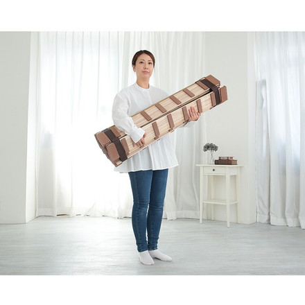 天然木 桐製 ロール式すのこベッド セミダブル 幅120 軽量 ロールタイプ 折りたたみベッド 薄型 すのこベッド