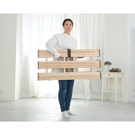 天然木 桐製 4つ折りすのこベッド シングル 幅100 布団も干せる 軽量 折りたたみベッド 薄型 すのこベッド