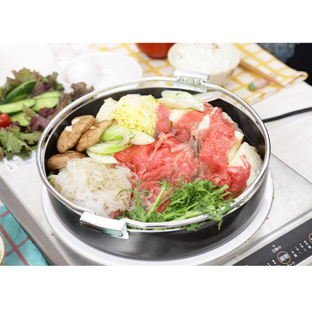 下村企販 日本製 燕三条 鉄製 特厚すきやき鍋 26cm IH対応 卓上鍋 すき焼き 焼肉 鉄製 鍋 なべ