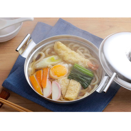 下村企販 日本製 燕三条 鍋焼きうどん&よせ鍋 IH対応 1~2人用 鍋焼きうどん 冷凍うどん 寄せ鍋 フタ付き 両手鍋