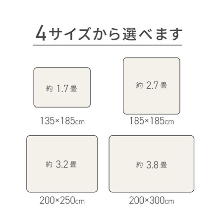 洗えるラグマット 200×300cm 長方形 滑り止め付 ホットカーペット対応 床暖房対応 北欧 モダン おしゃれ オールシーズン ウォッシャブル ラグマット ラグカーペット リビング 絨毯 マット ラグ アイボリー