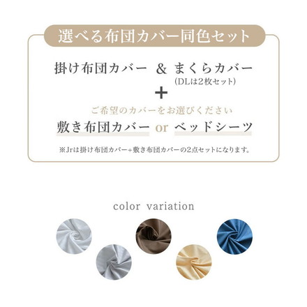 ダニ通過率0% カバーセット ジュニア シングルロング セミダブルロング ダブルロング 防ダニ ホテル仕様 ネイビー Jr/敷布団カバー