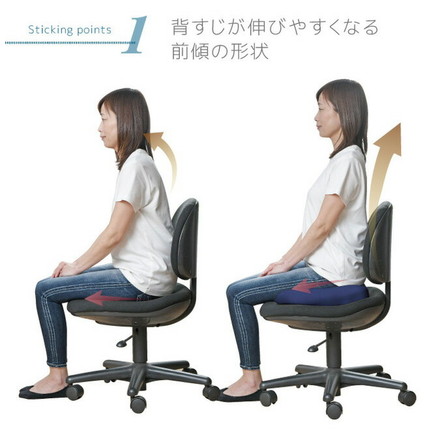 美姿勢クッション 産後 約36×40cm 整体師が勧める 低反発ウレタンフォーム 座骨サポート 骨盤引きしめ 前傾形状