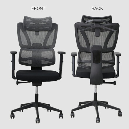 オフィスチェア 可動式ヘッドレスト クッション メッシュ 3Dサポート 無重力リクライニング ロッキング固定機能