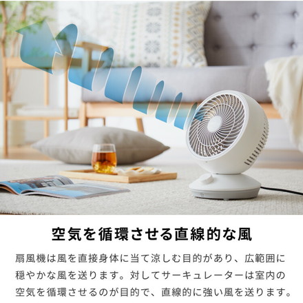 ERETTO mono スイングサーキュレーター 扇風機 DC 静音 首振り 3D送風 換気 省エネ 節電 コンパクト 小型扇風機 送風機 湿気対策 節電