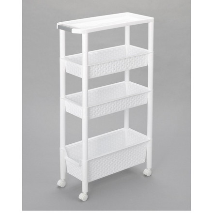 幅21cm 隙間収納 スリムワゴンラック4段 キッチン 倉庫 ランドリー 洗面 洗面所 すき間 収納 移動