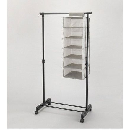 シンプルハンガーラック 吊下げラック付 キャスター付き 吊り下げラック付き 洋服掛け 室内 物置 収納 整理棚