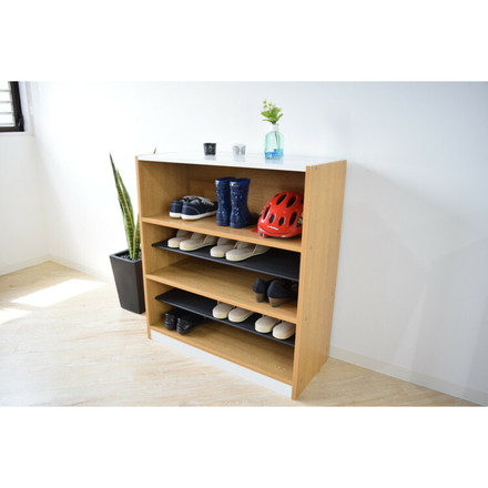 下駄箱 1列×3段 9人用 フリーラック スリッパラック シューズボックス シューズラックオープン 6足 棚板可動式