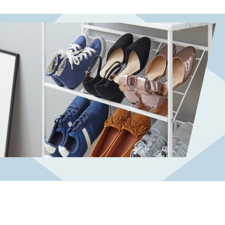 棚付き シューズラック 6足収納 幅60cm おしゃれな大理石柄 玄関収納 シューズラック 下駄箱 スリム 靴箱 大理石調ホワイト