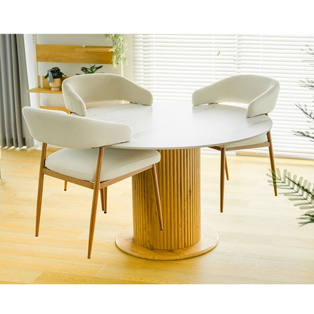 お掃除ロボット対応 ダイニングチェア 2脚セット 肘付き ハーフアーム 椅子 イス チェア ロボット掃除機 対応 白