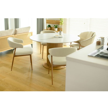 ダイニングテーブル 円形 120cm セラミック天板 北欧 白 ホワイト ナチュラル