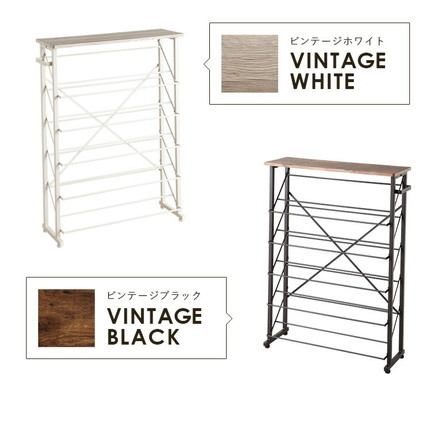 魅せるシューズラック 幅75cm 5段 ヴィンテージブラウン