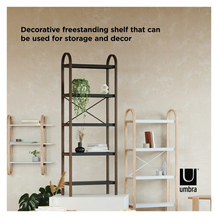 シェルフ オープンシェルフ オープンラック 5段ラック ブラック ウォルナット アンブラ ベルウッド 天然木